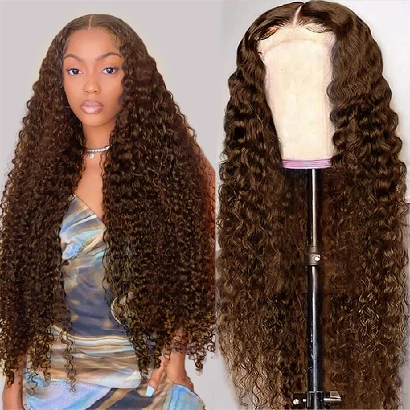 Colored wig with a wavy texture for a beachy and fun lookCranberry Hair #4 Color Water Wave Lace Front Wig