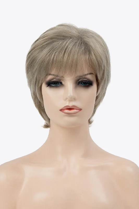 Colored wig with a wavy texture for a beachy and fun lookFull Machine Made Short Layered Wigs 4''