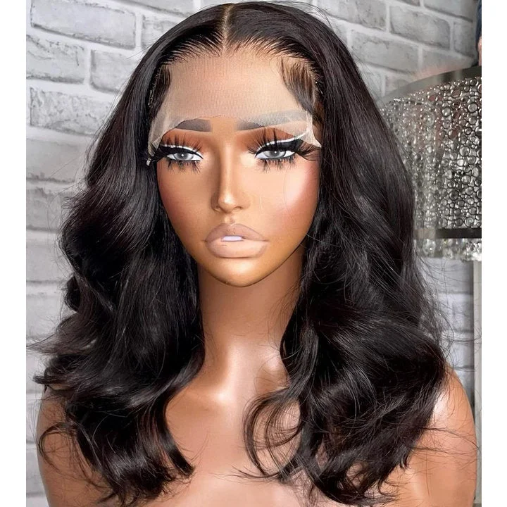 Bob wig with a blunt cut for a modern and edgy styleGeetahair Upgrade HD Lace Body Wave Shoulder Length Bob Wig Natural Hairline Match All Skin Color Human Hair Bob Wigs