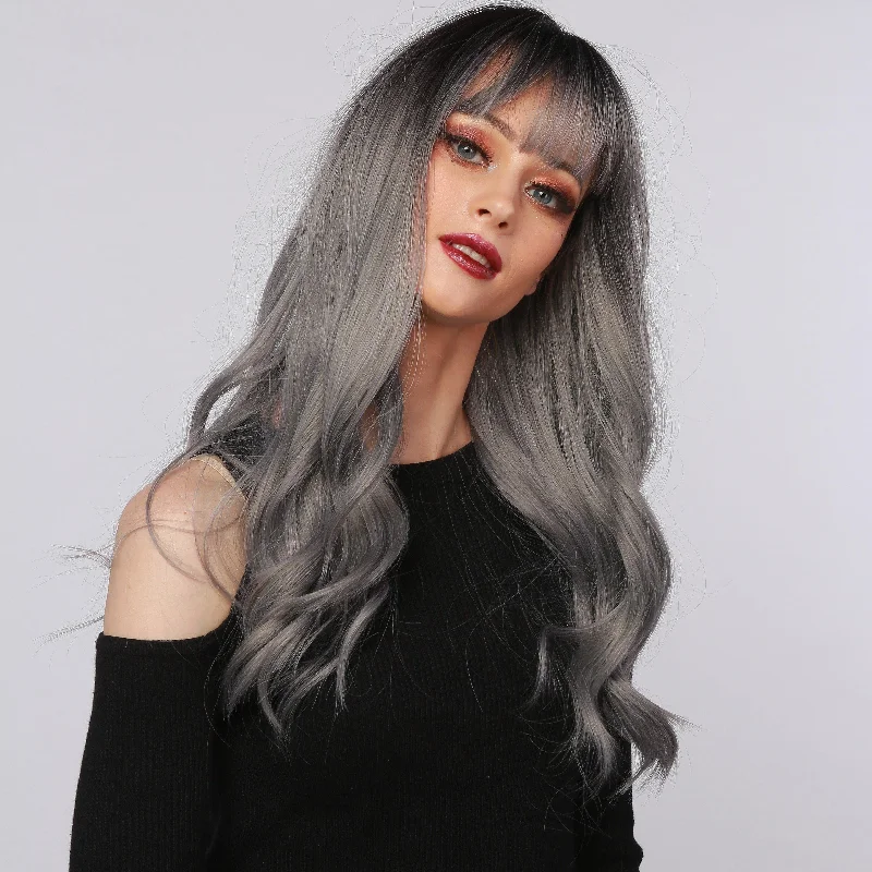 Colored wig with a curly texture for a bold and stylish choice18 Inches Nature Wave Synthetic Wig - June