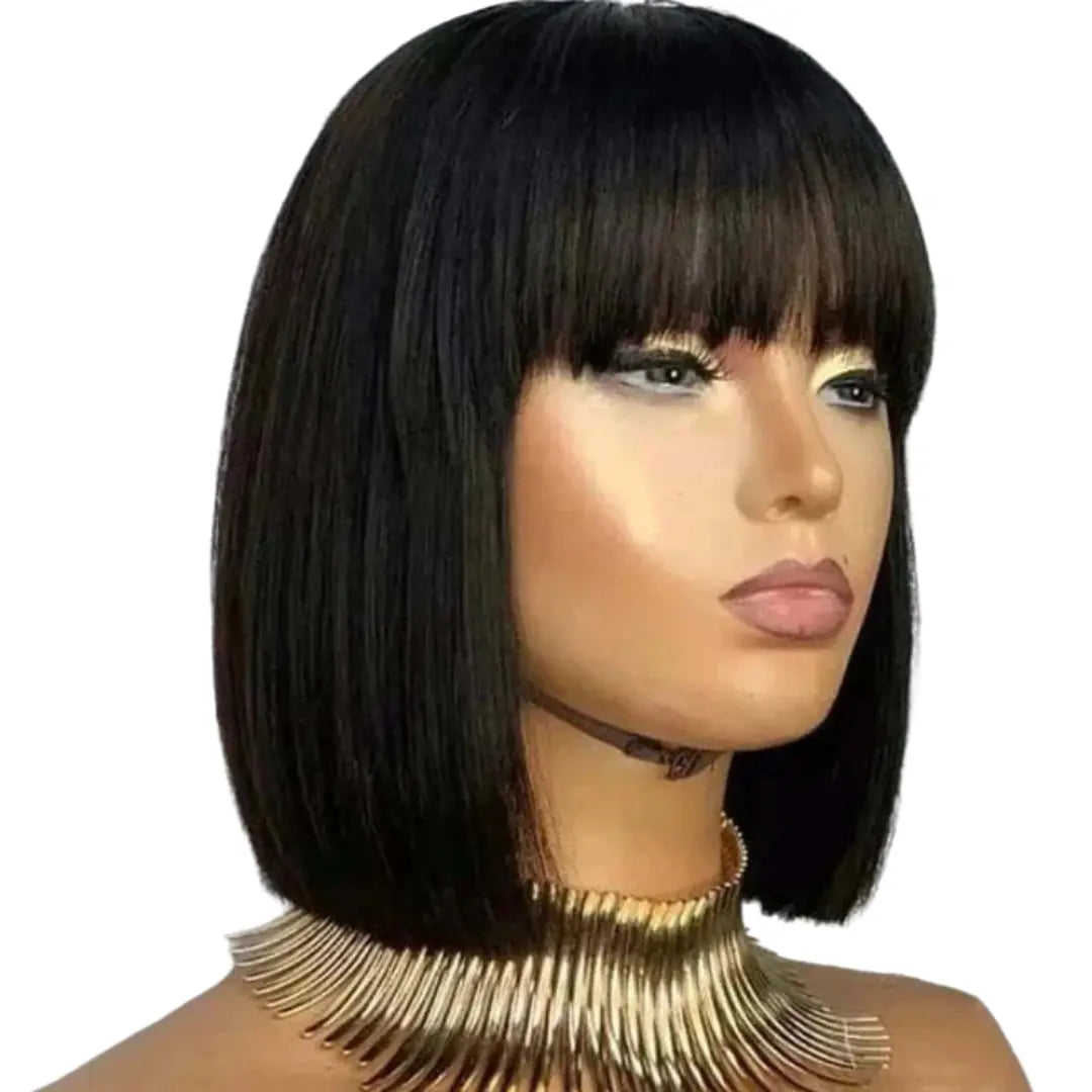 Bob wig with a pixie - inspired cut for a bold and stylish choiceJanet Collection Bang Wig 100% Virgin Remy Human Hair Luxury Edition -Trissa