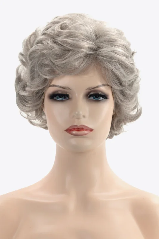 Colored wig with a pre - bleached knot for a natural - looking scalpSynthetic Curly Short Wigs 4''