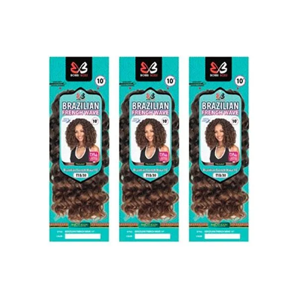 Adjustable - cap braided wigs for a comfortable fit[3 Pack Deal] Bobbi Boss African Roots Collection Crochet Braid - BRAZILIAN FRENCH WAVE 10"