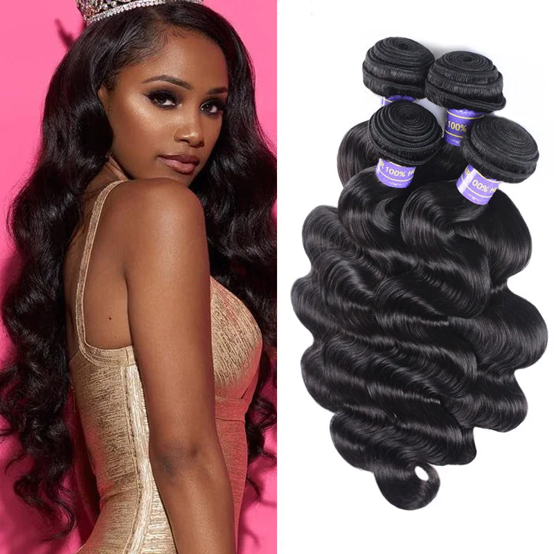 Virgin - human - hair wavy wig for the highest qualitySunber Affordable Peruvian Remy Human Hair Body Wave Hair 4 Bundles Hair Weaves