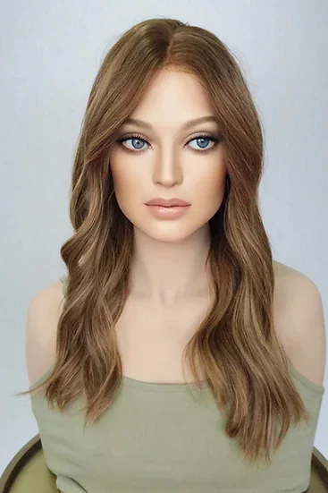 Wavy wig in a chocolate - brown color for a rich and warm appearance2023 New Brown Wavy Wig