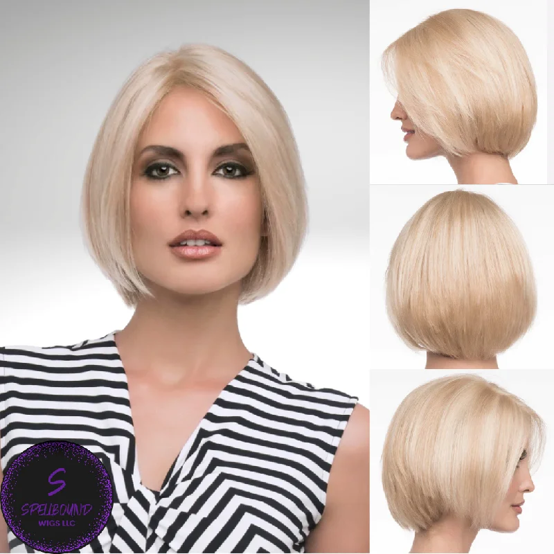 Heat - resistant short wig for easy styling with hot toolsAmelia in Cinnamon Raisin - Human Hair Collection by Envy ***CLEARANCE***