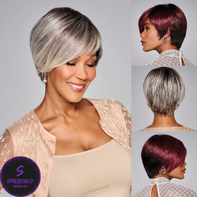 Platinum - blonde short wig for a trendy and eye - catching styleAnastasia - Kim Kimble Hair Collection