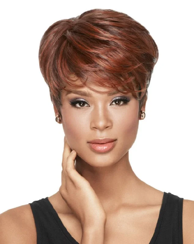 Short wig with a side - swept bang for a sophisticated and flattering styleAngled Pixie Wig by TressAllure | Affordable Chic