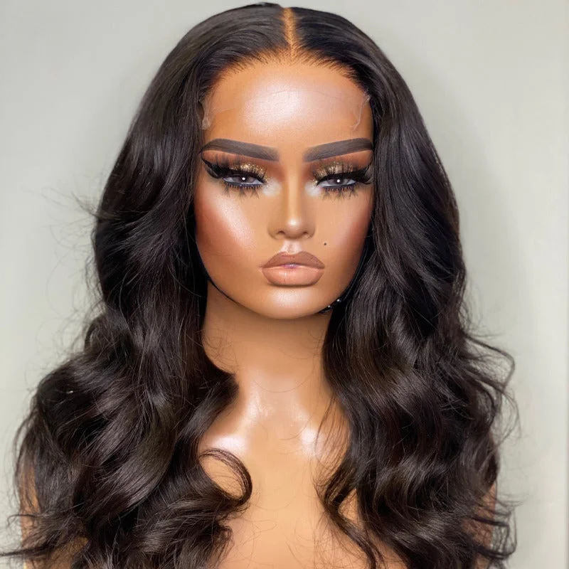 Human - hair wavy wig for a natural and luxurious feelBeeos 5x5 SKINLIKE Real HD Lace Closure Body Wave Wig, 180% Density 0.10 mm Ultra-thin Swiss Lace Pre-plucked & Bleached All Knots BC009 Ship From Amazon