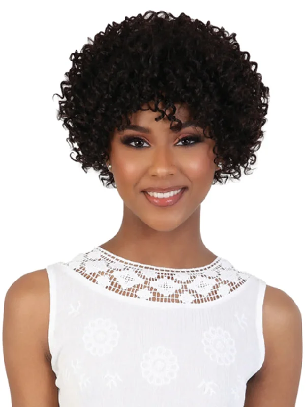 Short wig with a geometric pattern for a unique and fashion - forward designBeshe Peruvian Remi Natural Human Hair Glueless Crown Lace Top Wig - HHC.COY