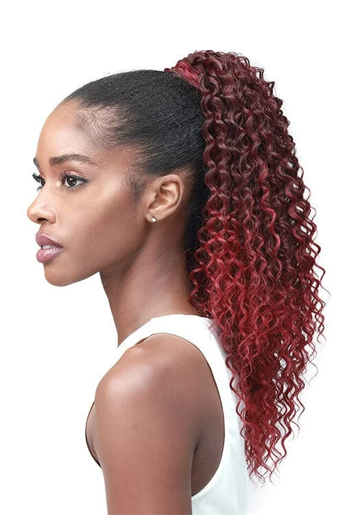 Straight ponytails with a sleek finish for a modern and polished lookBobbi Boss Miss Origin Designer Mix Tress Up Water Wave 18" Ponytail MOD013