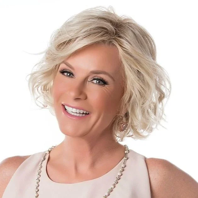 Short wig with a geometric pattern for a unique and fashion - forward designCasually Chic HF Wig by Toni Brattin | Heat Friendly Synthetic Hair | Average Cap