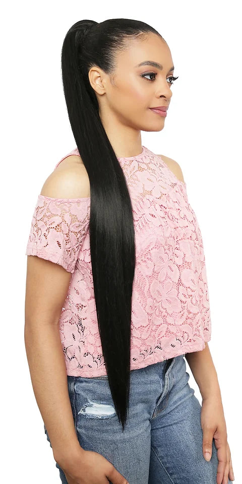 Synthetic ponytails with heat - resistant fibers for easy stylingElia Ponytail