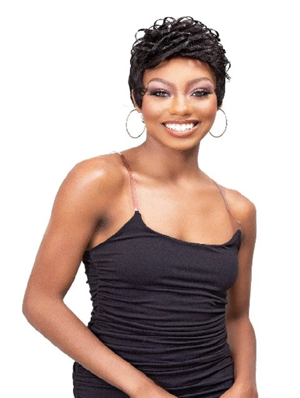 Short wig with a geometric pattern for a unique and fashion - forward designFemi Collection Ms Auntie Premium Synthetic Wig - KALA