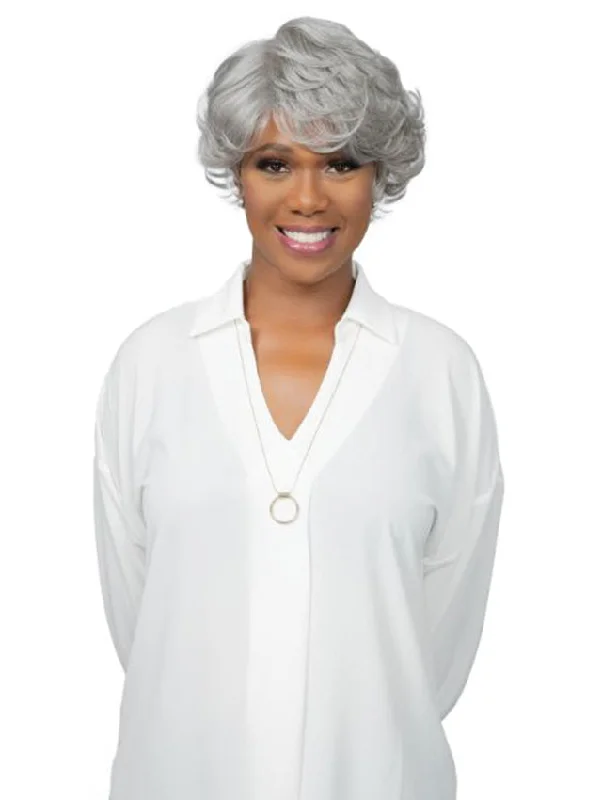 Short wig with auburn highlights for a warm and rich colorFemi Collection Ms Granny Premium Synthetic Wig - CELIN