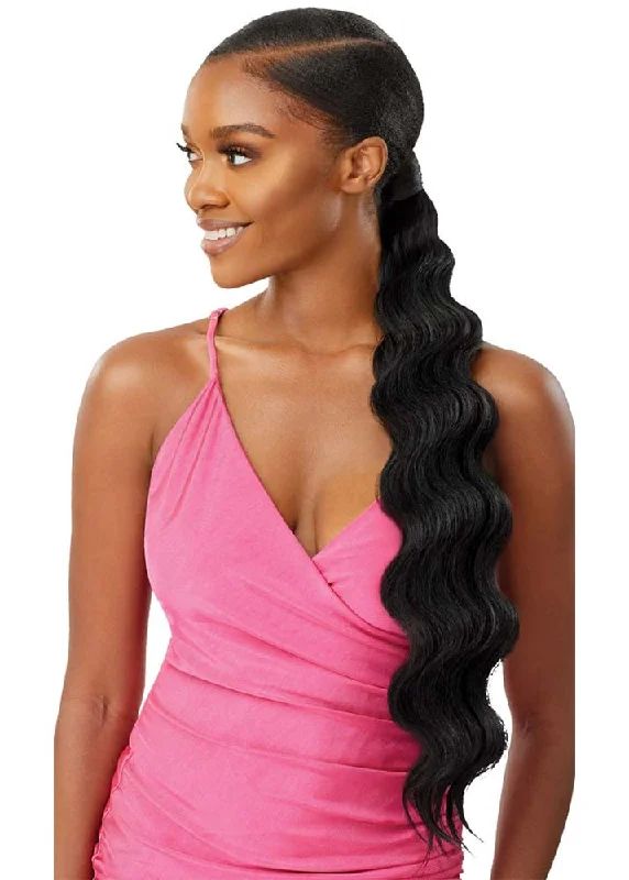 Ponytails with a side - swept bang for a flattering and stylish lookFinger Wave 24" Ponytail