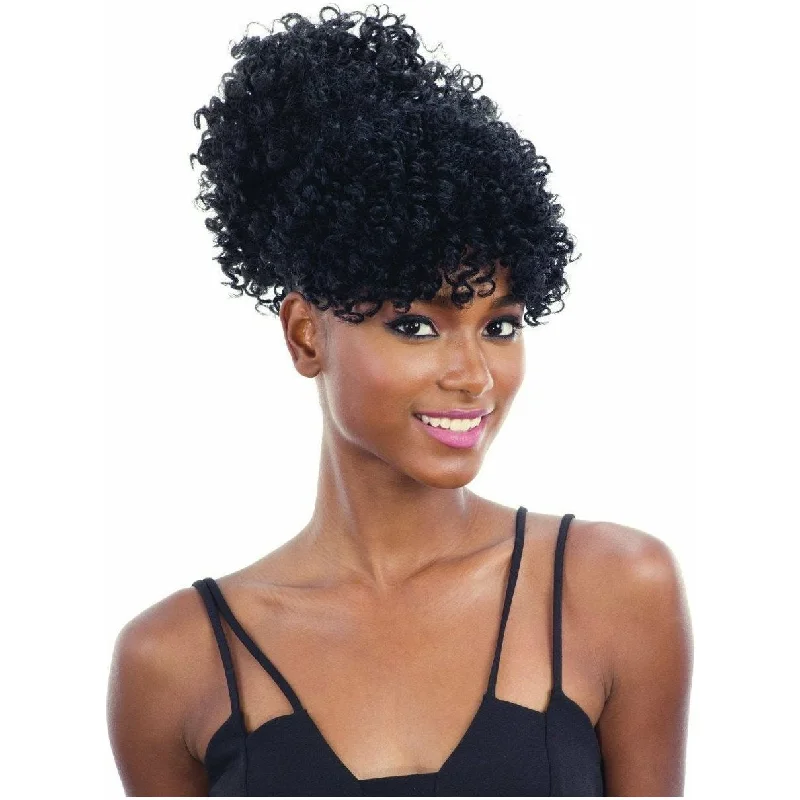 Extension ponytails with a secure elastic base for all - day comfortFreeTress Equal Synthetic Pony Pop Bang & Ponytail – Bobo