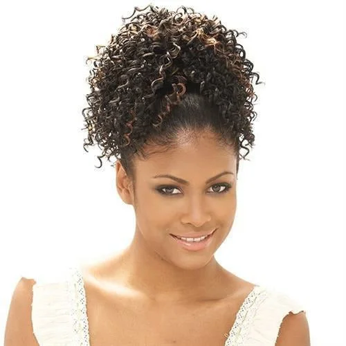 Ponytails with a side - swept bang for a flattering and stylish lookFreeTress Synthetic Drawstring Ponytail – Jazz Water