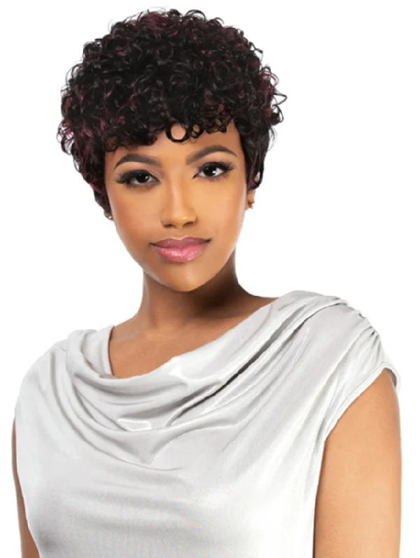 Short wig with a side - swept bang for a sophisticated and flattering styleHarlem 125 100% Human Hair GoGo Master Wig - GM910