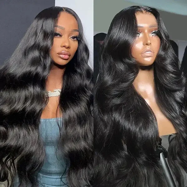 Wavy wig with auburn undertones for a unique and eye - catching color30 32 inch Long Body Wave Ready to Wear Wig 5x5 HD Transparent Lace Closure Wig Pre Plucked Glueless Human Hair Wigs