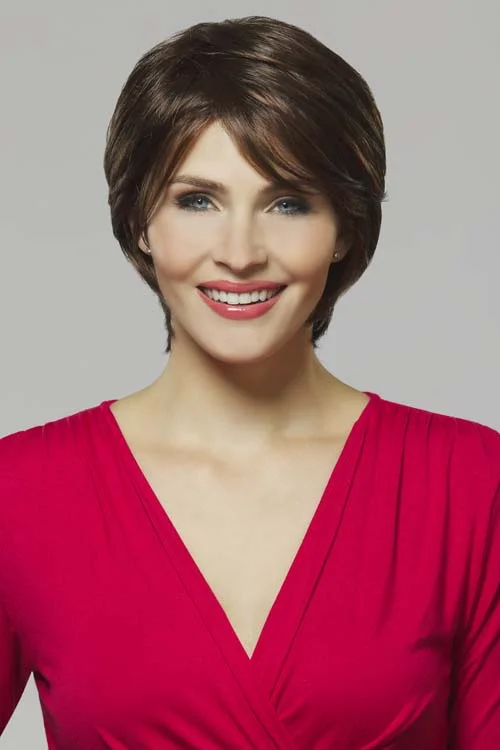 Short wig with a blunt bob cut for a modern and sleek styleLogan <br>Synthetic Mono Crown Wig