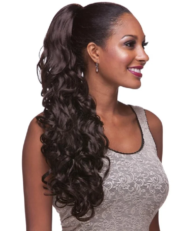 Low - profile ponytails for a sophisticated and understated styleHP LWL - Curly Long Drawstring Ponytail