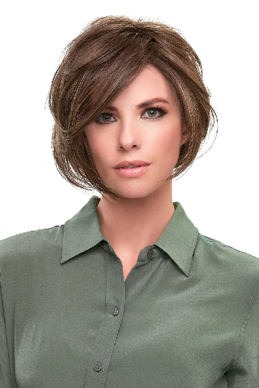 Short wig with a wavy texture for a beachy and relaxed lookIgnite Large | Heat Defiant Synthetic Lace Front Wig by Jon Renau