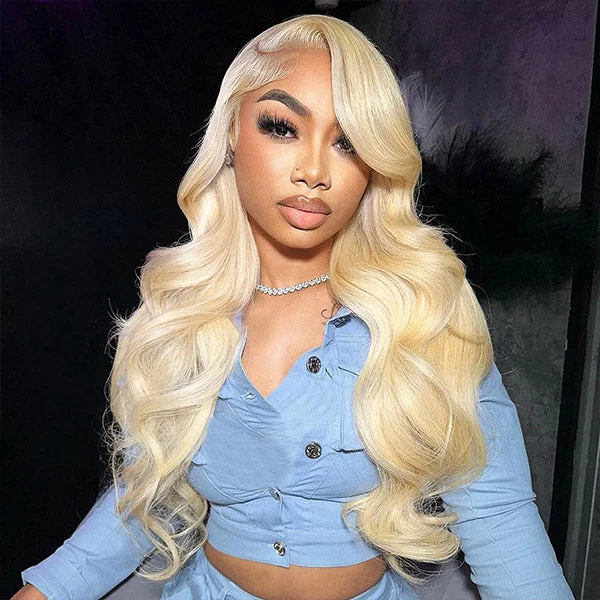 Long - length wavy wig with loose waves for a glamorous lookIshow PPB™ Invisible Knots 613 Honey Blonde Color Body Wave Glueless Ready To Wear Wigs Pre Cut Lace