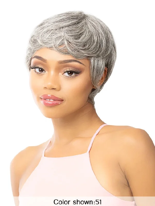 Short wig with auburn highlights for a warm and rich colorIt's a Wig Human Hair Wig - HH NIANA