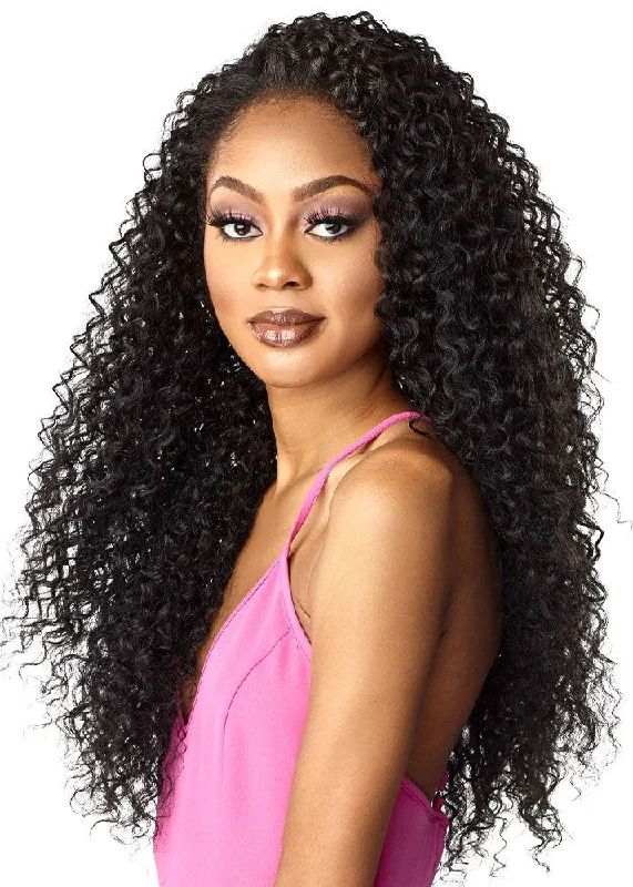 Braided ponytails with intricate patterns for an ethnic - inspired lookIWD 5 Half Wig & Pony