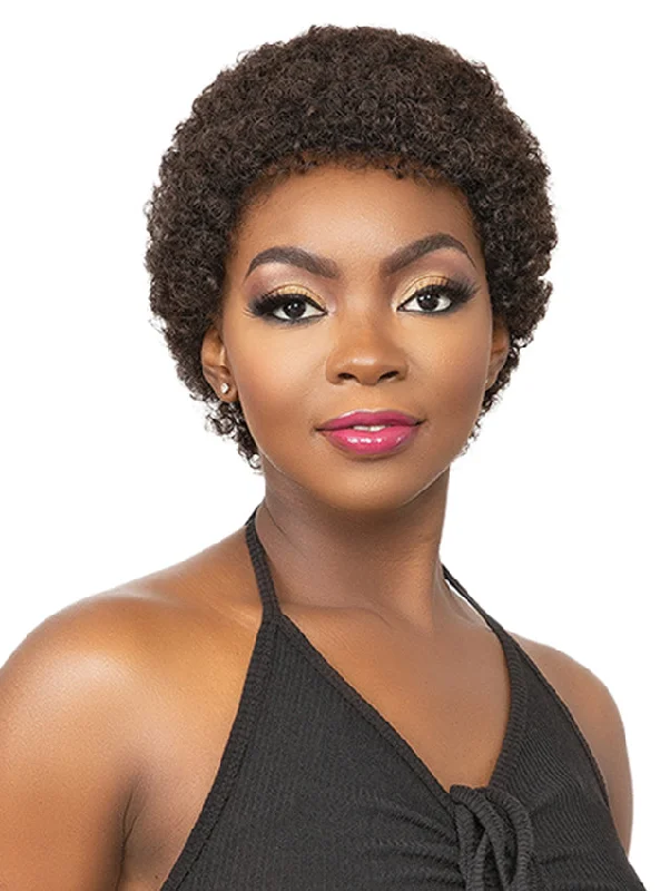 Short wig with a blunt bob cut for a modern and sleek styleJanet Collection Lavish 100% Virgin Human Hair Wig - ATLAS