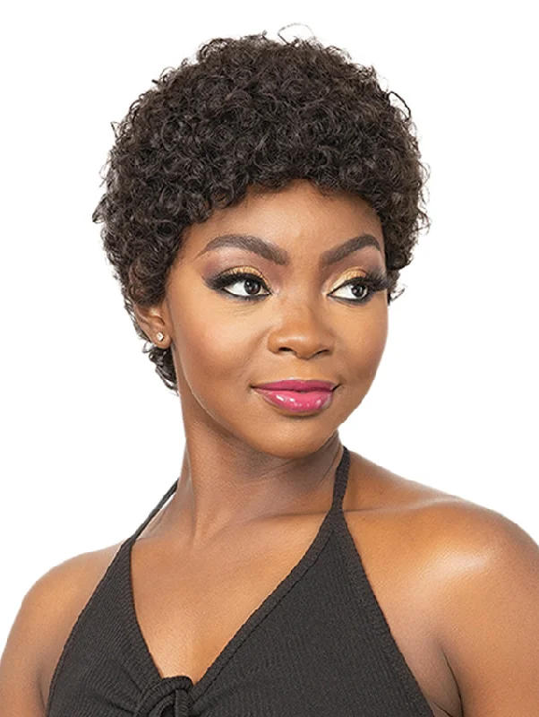 Petite short wig designed for a more delicate frameJanet Collection Lavish 100% Virgin Human Hair Wig - BUENA