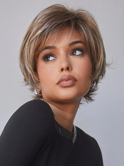 Short wig with a side - swept bang for a sophisticated and flattering styleKason | Synthetic (Basic Cap) Wig by René of Paris