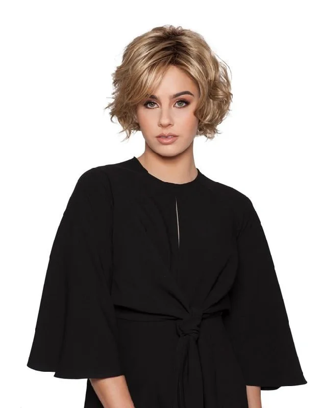 Short wig with a blunt bob cut for a modern and sleek styleLiana Wig by WigPro | Synthetic Hair | Average Cap