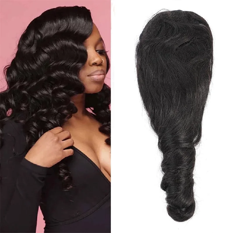 Straight ponytails with a sleek finish for a modern and polished lookLoose Wave Drawstring Ponytail Extension Human Hair For Women