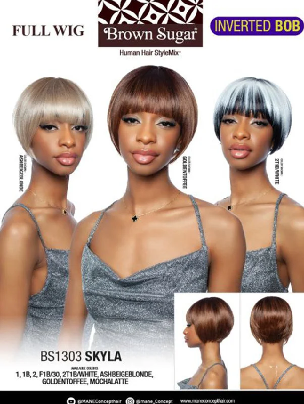 Monofilament - cap short wig for a breathable and natural - looking scalpMane Concept Brown Sugar Full Wig - BS1303 SKYLA