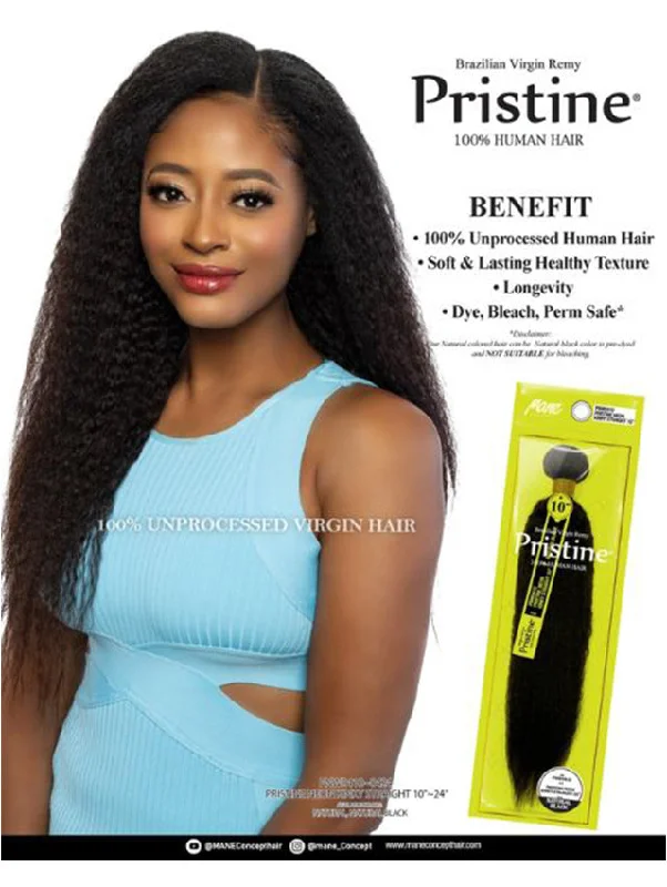 Lace - front short wig for a seamless and realistic hairlineMane Concept Pristine Neon 100% Human Hair -  KNKY STRAIGHT (PNW0410-0424)