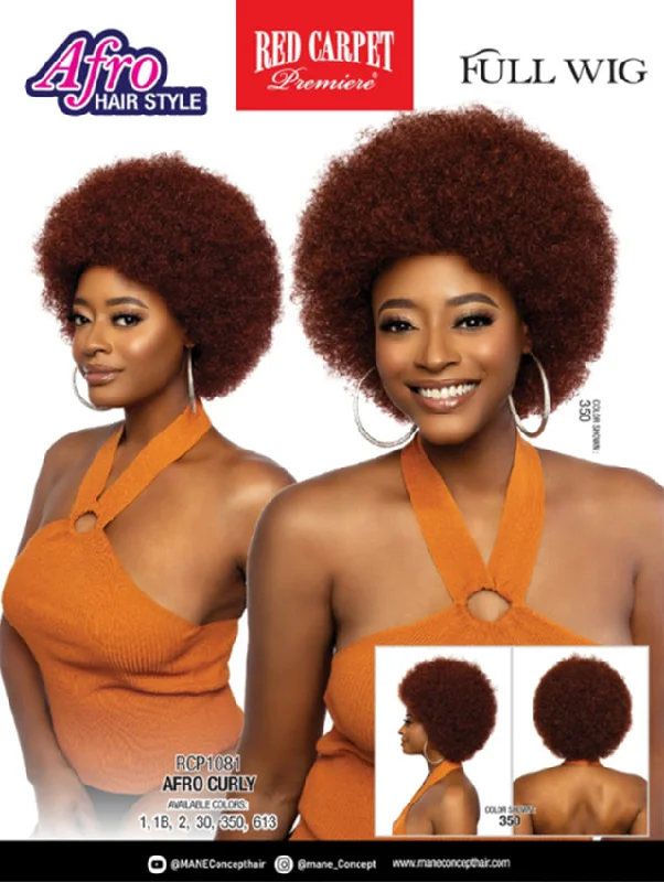 Short wig for daily office wear with a professional lookMane Concept Red Carpet Afro Hair Style Full Wig - RCP1081 AFRO CURLY