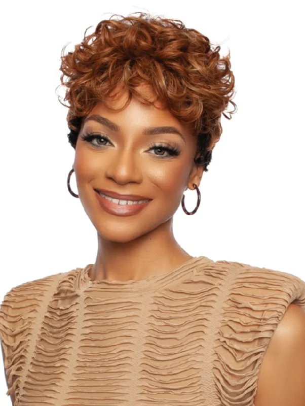 Short wig with a pixie cut for a bold and edgy lookMane Concept Trill 11A 100% Unprocessed Human Hair Full Wig - TR1151 PIXIE WEAVE