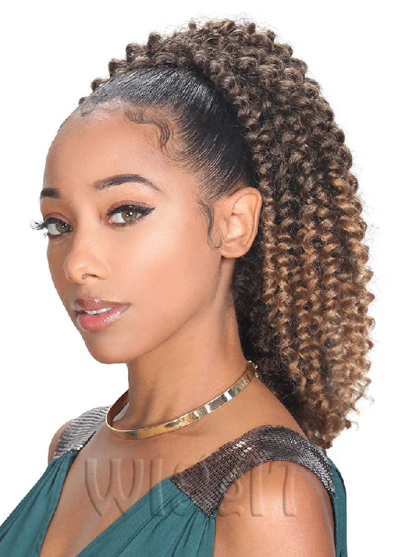 Black - colored ponytails for a classic and timeless appearanceMiss V Water Wave Ponytail