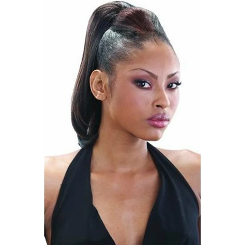 Low - profile ponytails for a sophisticated and understated styleModel Model Drawstring Ponytail – Piano Girl