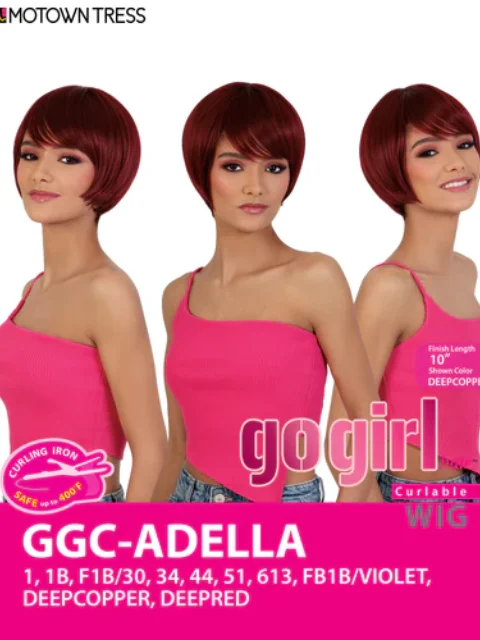 Monofilament - cap short wig for a breathable and natural - looking scalpMotown Tress Go Girl Curlable Wig - GGC-ADELLA