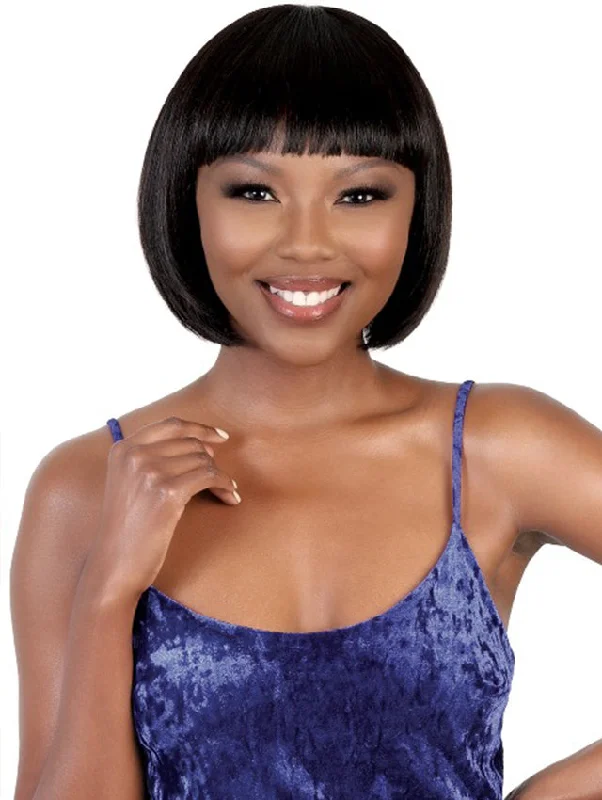 Short wig with a pre - plucked hairline for a more natural lookMotown Tress Persian Remy Human Hair Wig - HPR.DAISY