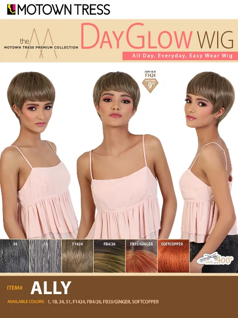 Platinum - blonde short wig for a trendy and eye - catching styleMotown Tress Premium Collection Day Glow Wig - ALLY