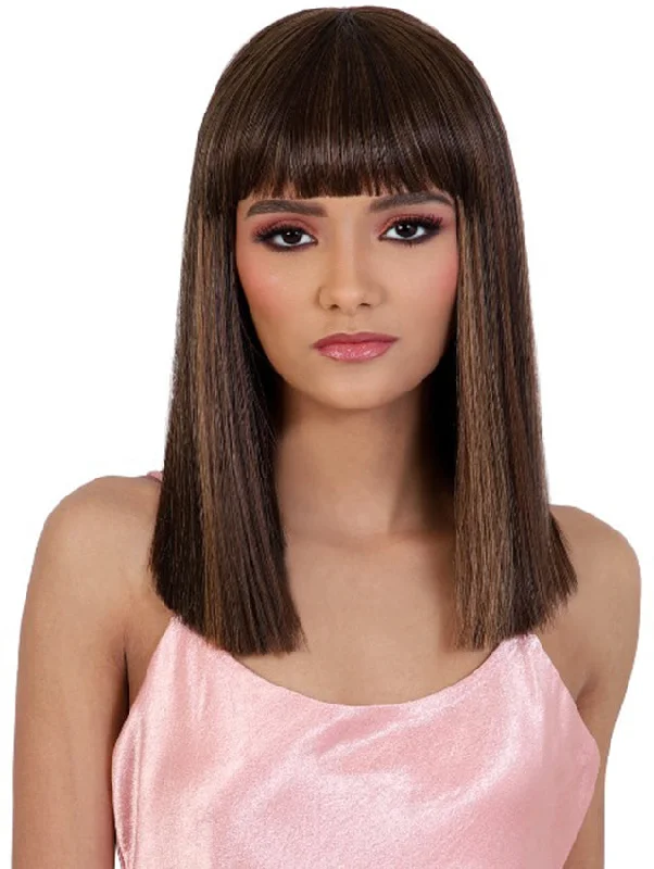 Lace - front short wig for a seamless and realistic hairlineMotown Tress Premium Collection Day Glow Wig - DEVAN