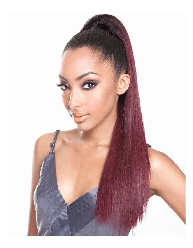 Ponytails made from recycled materials for an eco - friendly optionNatural Relaxed Yaky Ponytail 18"