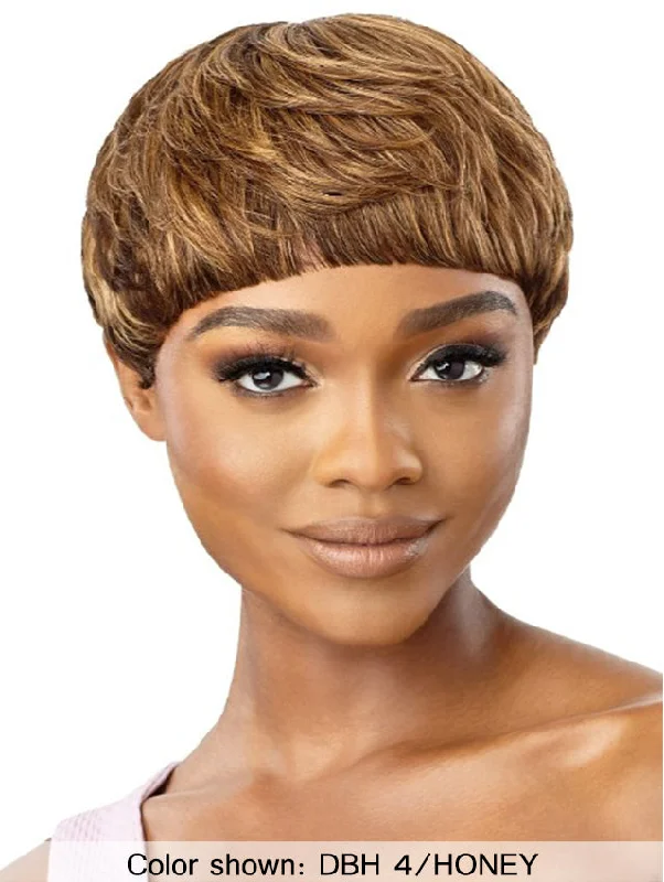 Short wig with a side - swept bang for a sophisticated and flattering styleOutre Premium Duby Human Hair Wig - ASPEN