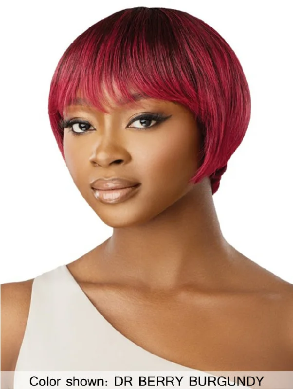 Short wig in a fiery red color for a vibrant appearanceOutre Premium Duby Human Hair Wig - HH-CARTER