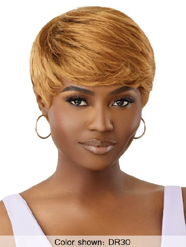 Platinum - blonde short wig for a trendy and eye - catching styleOutre Premium Duby Human Hair Wig - LUCILLE