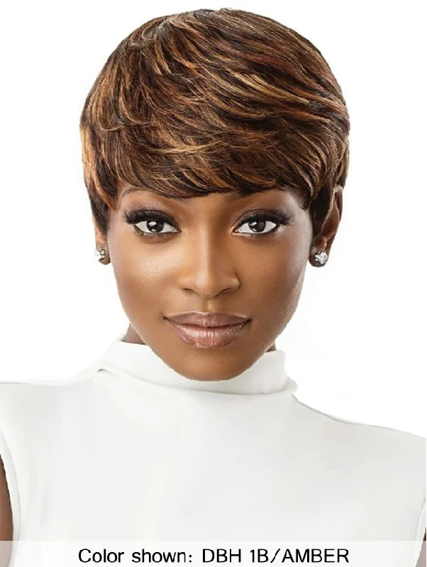 Adjustable - cap short wig for a customized and comfortable fitOutre Premium Duby Human Hair Wig - TERRA